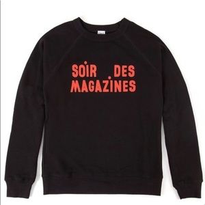 Clare V. SOIR DES MAGAZINES SWEATSHIRT BLACK